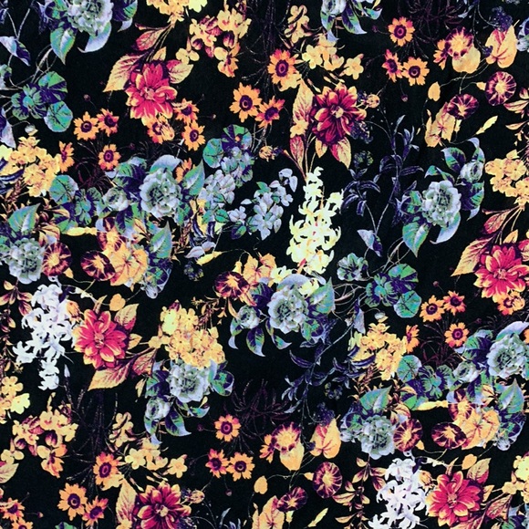 Anthropologie Rdalamal Black Floral Top Blouse Size 12 Long Sleeves - Picture 5 of 9